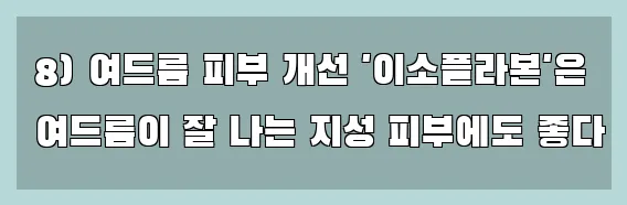  8) 여드름 피부 개선 '이소플라본'은 여드름이 잘 나는 지성 피부에도 좋다