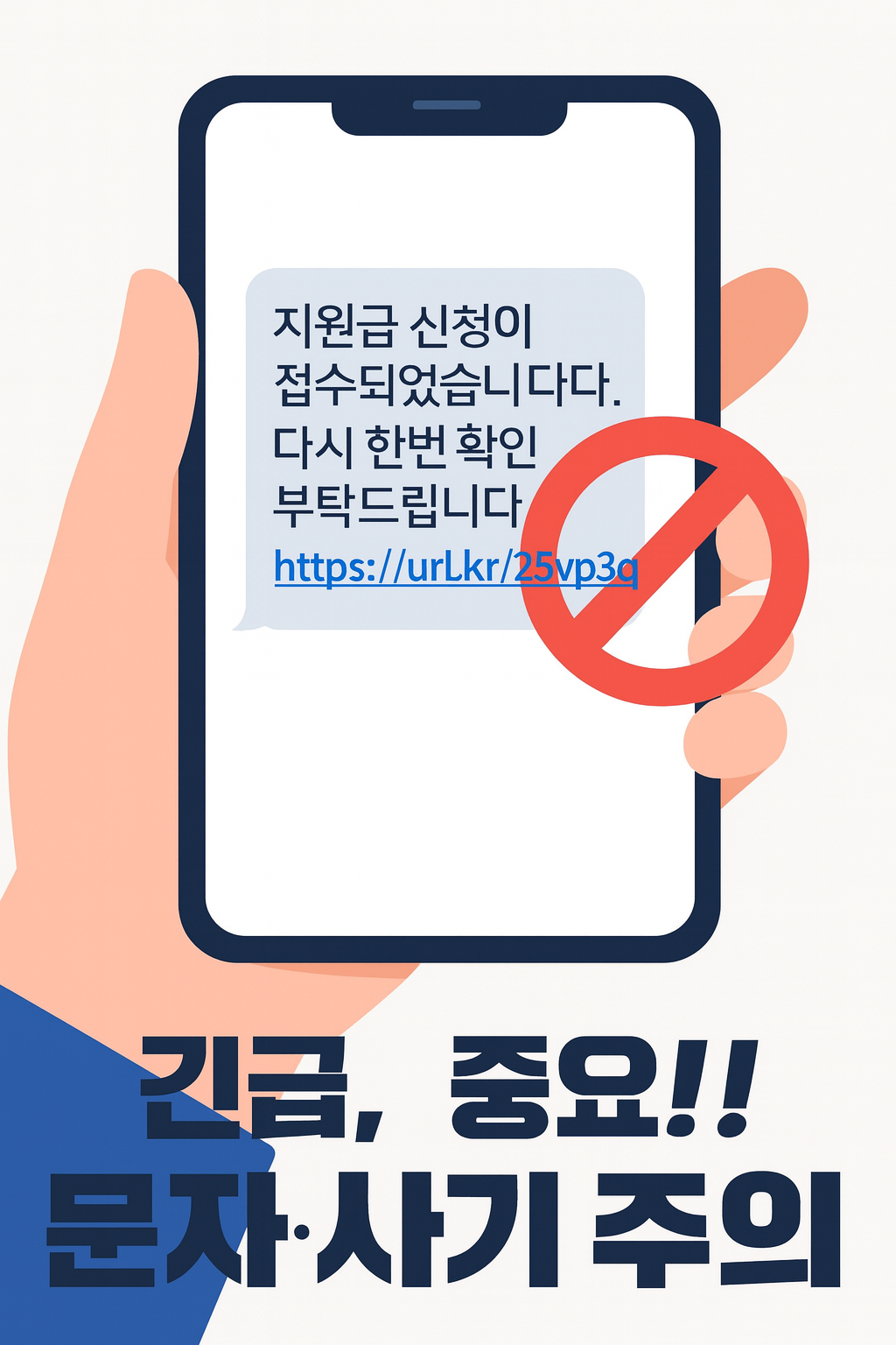 2차 민생소비쿠폰 신청 후 사기 유도 문자 알림 사진 관련.