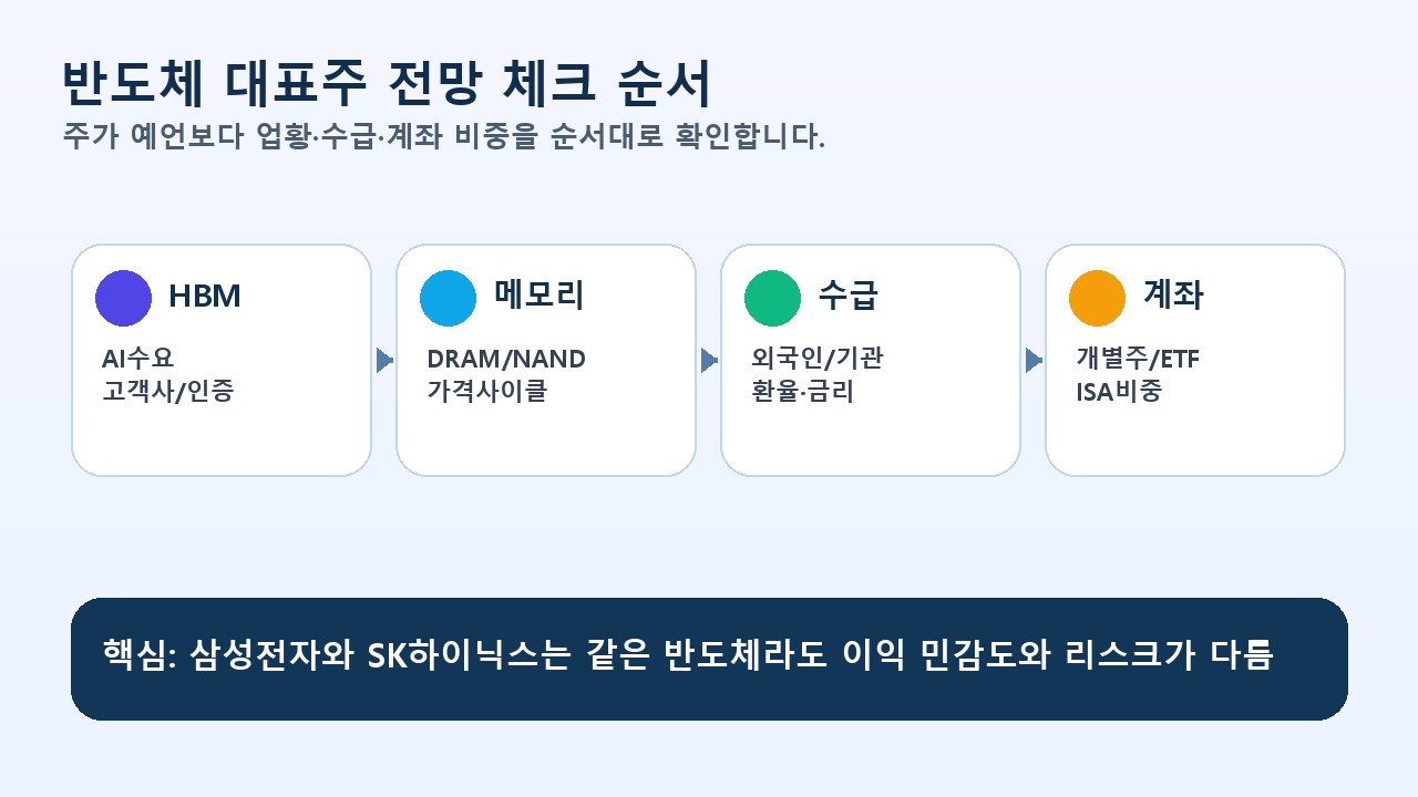 반도체 대표주 전망 체크 순서 흐름도