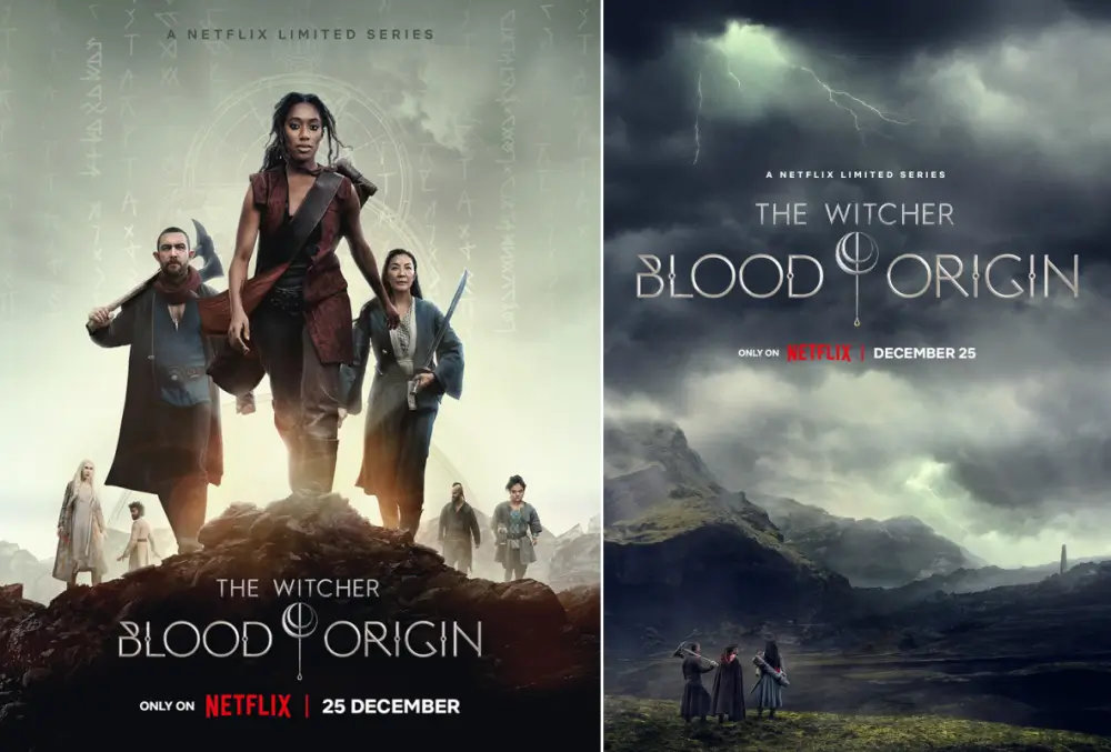 위쳐:블러드 오리진 주인공 모습의 드라마 포스터