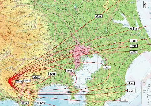 후지산의 현재 분화 화산재 추측 가능성