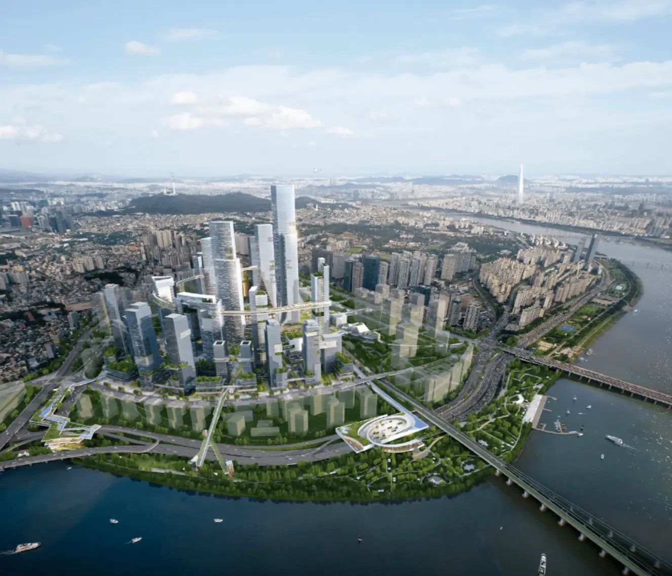 용산-입지평가-계발계획-용산국제업무지구-조감도