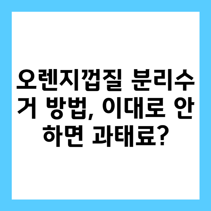 오렌지껍질 분리수거 방법
