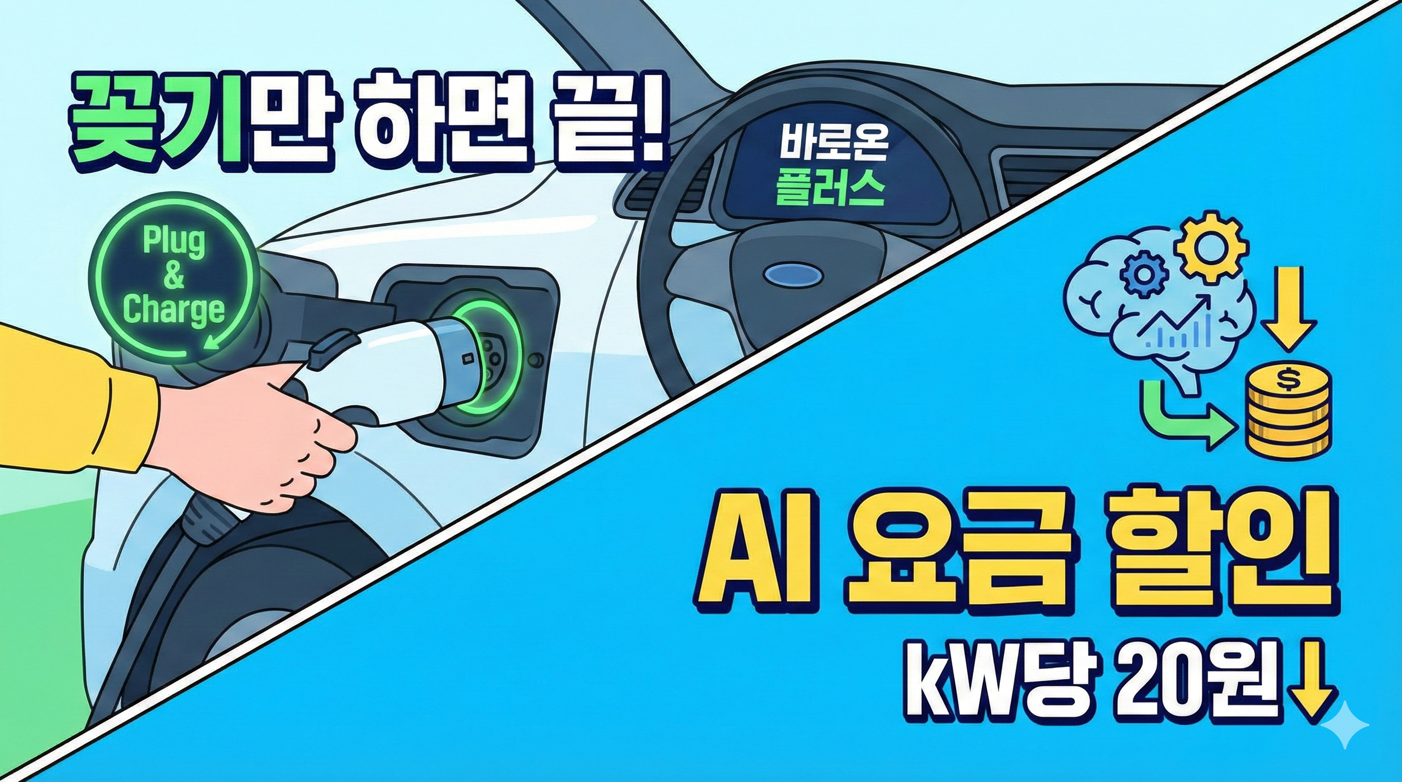 "테슬라처럼 꽂으면 끝!" 전기차 충전 스트레스 없애는 법 (에버온 바로온 플러스 &amp; AI 할인 꿀팁)