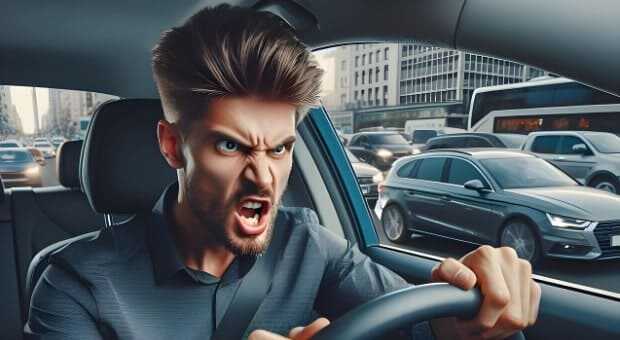 난폭 운전으로 비접촉 교통사고를 유발하는 모습 1