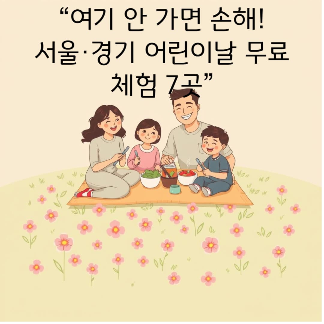 &ldquo;여기 안 가면 손해!
서울&middot;경기 어린이날 무료 체험 7곳🔥&rdquo;