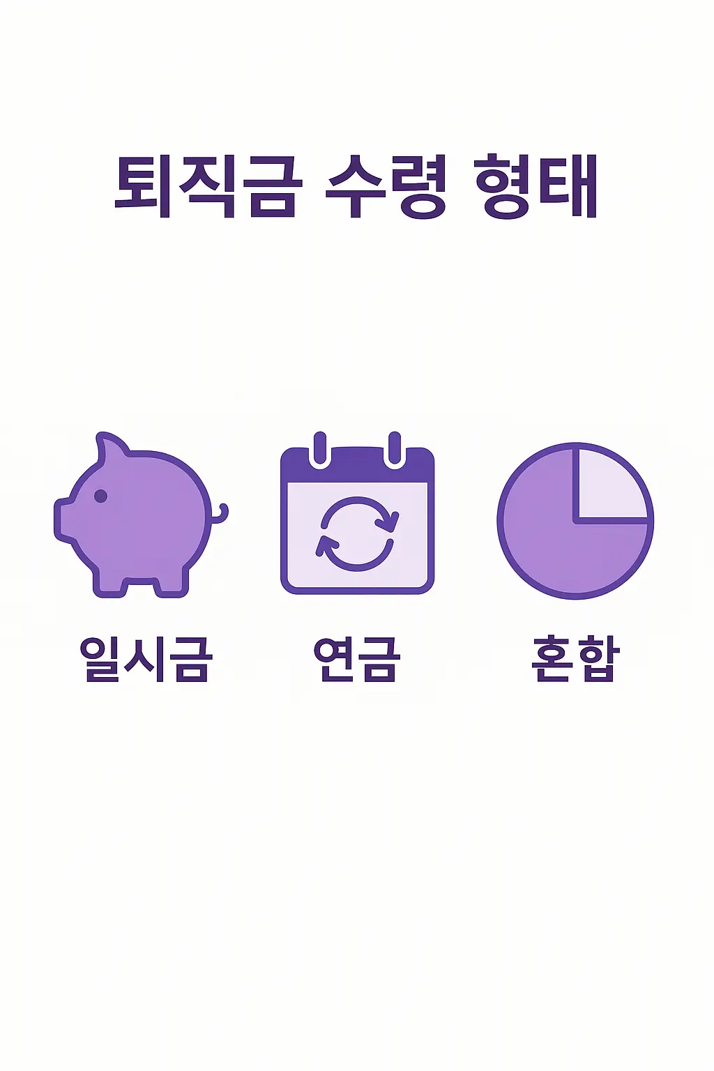 퇴직연금 수령 형태 3가지 일시금 연금 혼합 비교