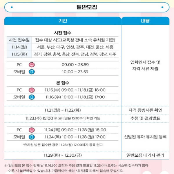 일반모집일정