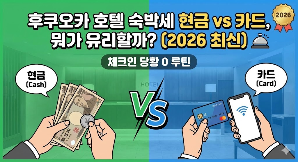 후쿠오카 호텔 숙박세 현금 vs 카드, 뭐가 유리할까? (2026 최신)|체크인 당황 0 루틴