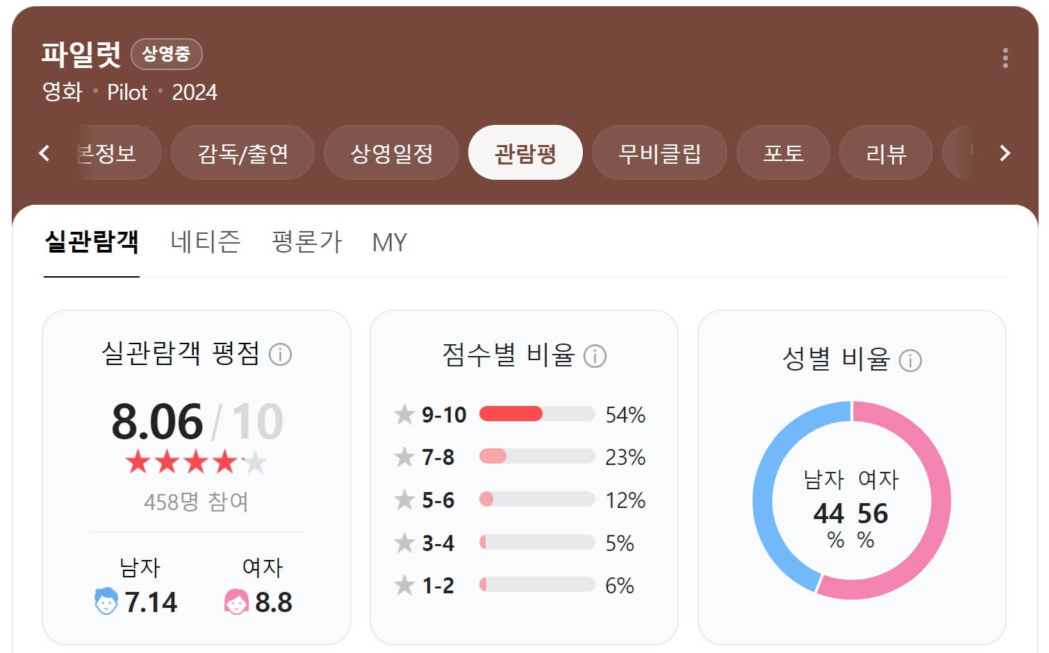 영화 파일럿 관람평