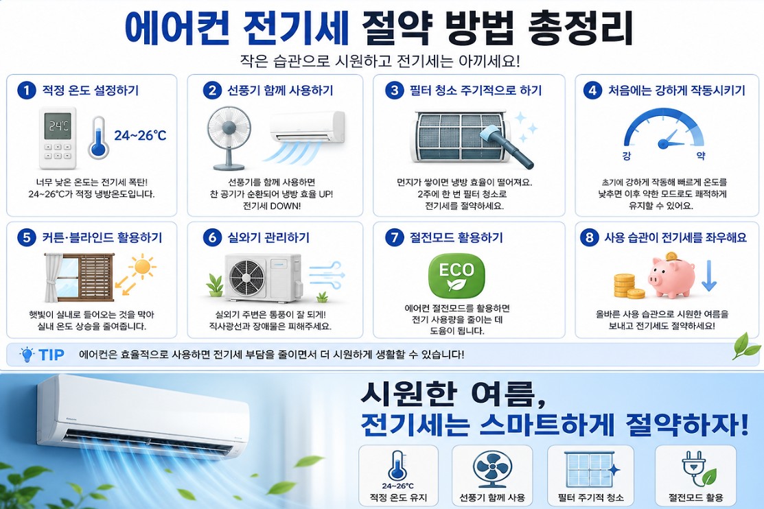 에어컨 전기세 절약정리표
