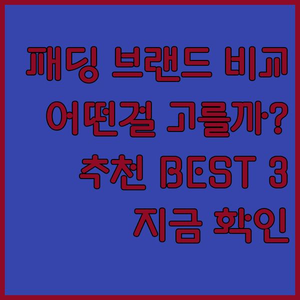 인기 패딩 브랜드 비교분석.. 어떤