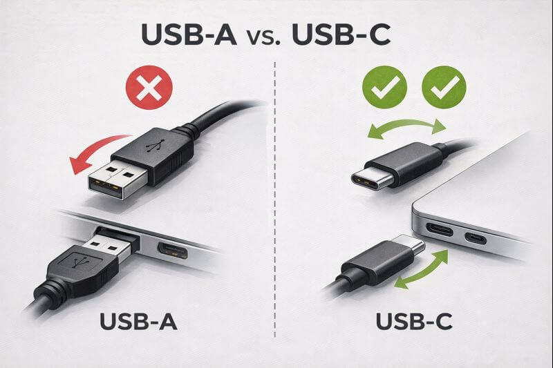 USB는 왜 한 번에 안 꽂힐까? (그리고 USB-C는 왜 뒤집어도 될까?)