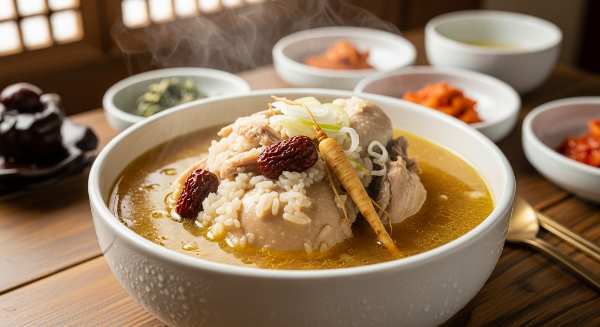 완성된 삼계탕 한그릇 사진