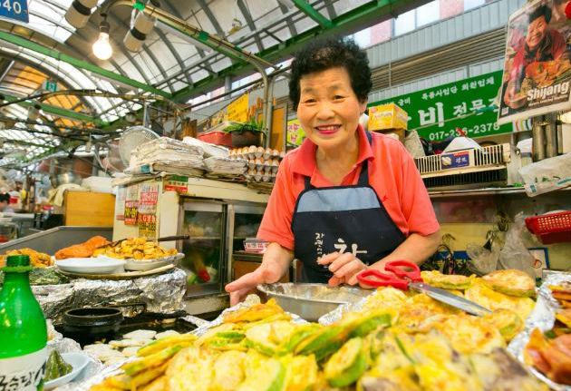 Grandma selling at Gwangjang Market