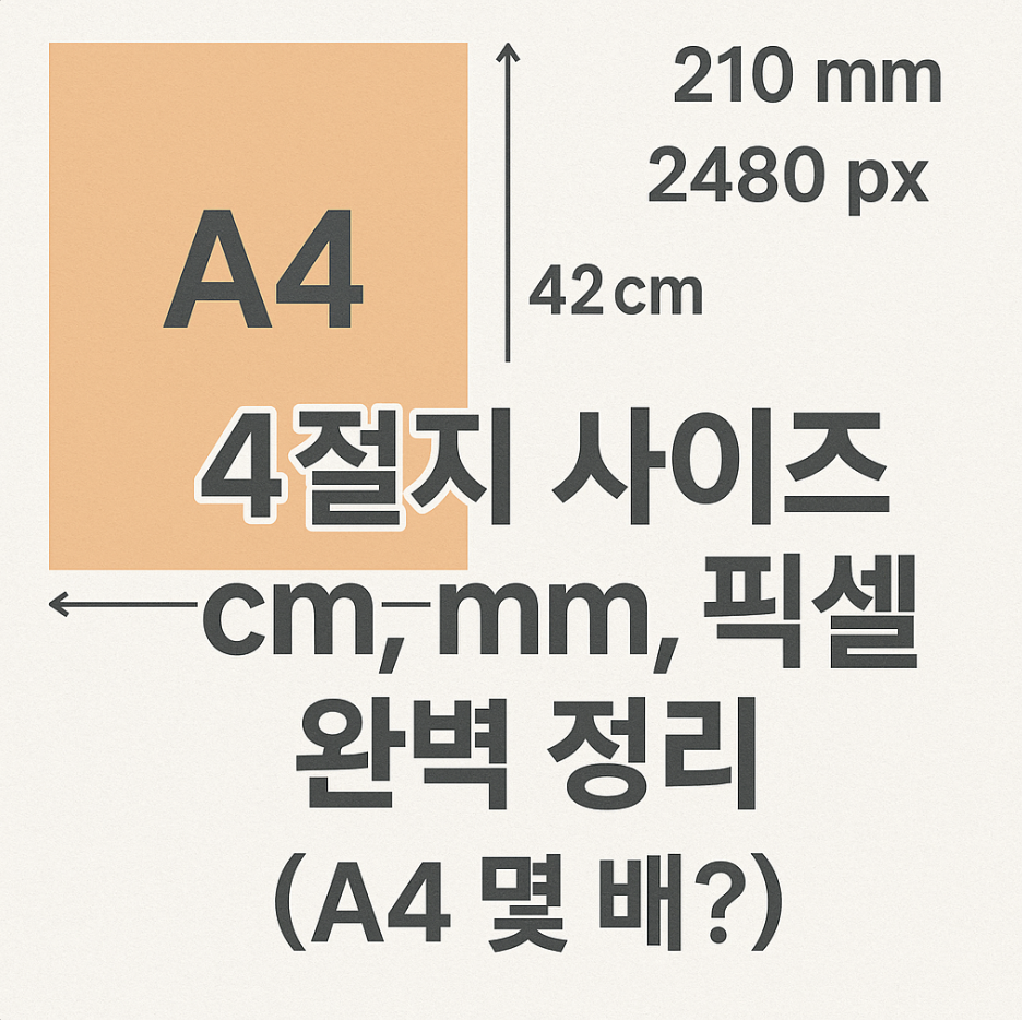 4절지 사이즈, cm, mm, 픽셀 완벽 정리 (A4 몇 배?)