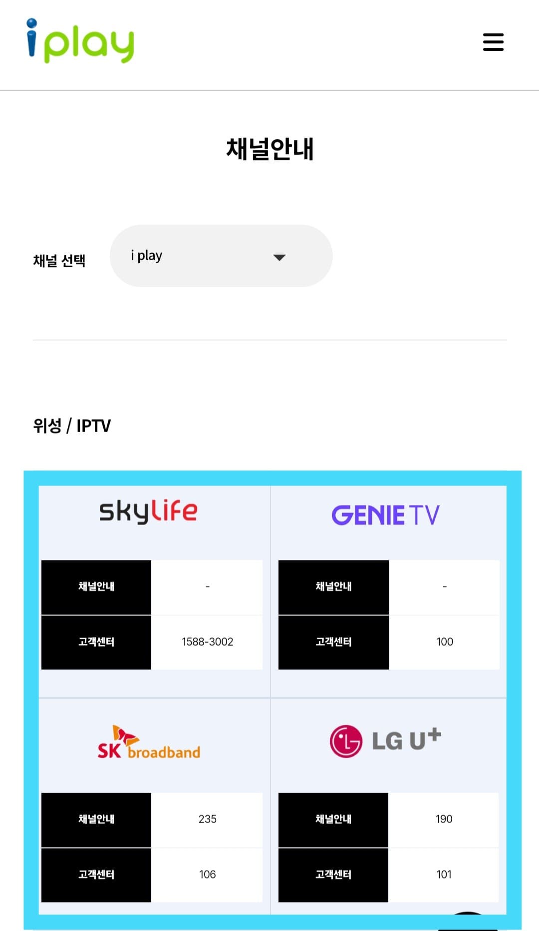 i-play(아이플레이)-편성표-및-채널번호-확인-방법-안내-i-play(아이플레이)는-케이블,-위성-방송,-IPTV에서-시청할-수-있지만,-각-지역과-방송사에-따라-채널-번호가-다를-수-있어-잘-확인하시고-시청하는-것을-권장하는데요.-주요-방송사별-i-play(아이플레이)의-채널-번호는-SK-Btv-235번,-LG-U+-TV-190번입니다.