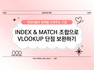 [실무] INDEX &amp; MATCH 함수 조합으로 VLOOKUP 단점 보완하기
