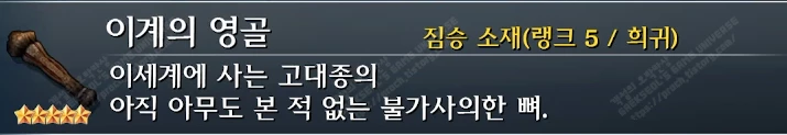 이계의 영골 설명