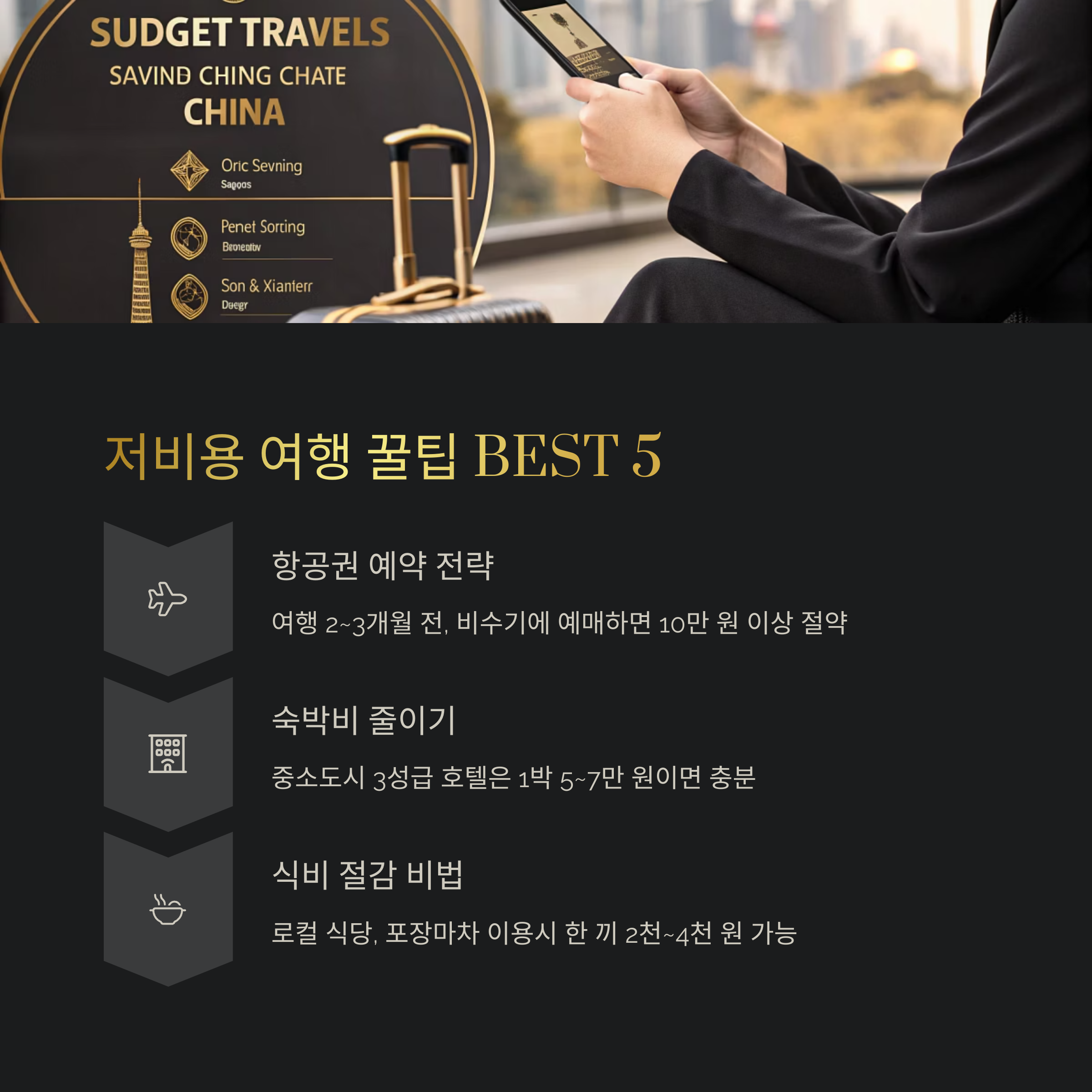 저비용 여행 꿀팁 BEST 5