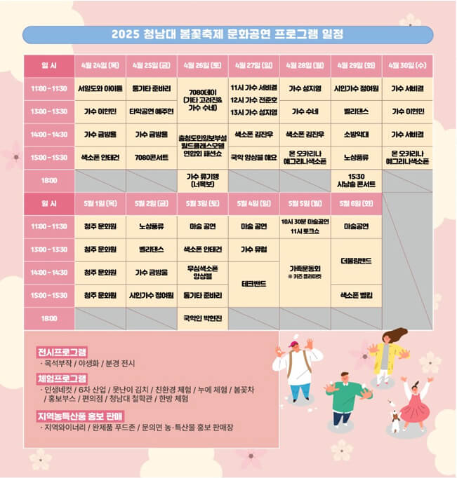 청남대 영춘제 공연 일정