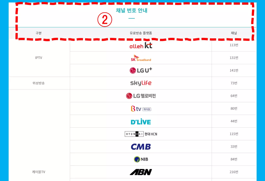 AXN 채널번호