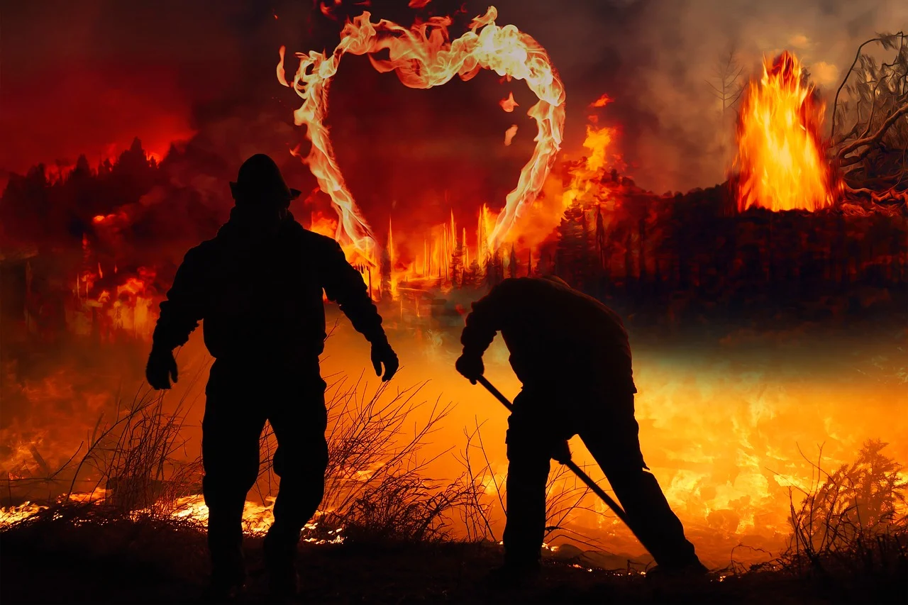 산불 진압 사진