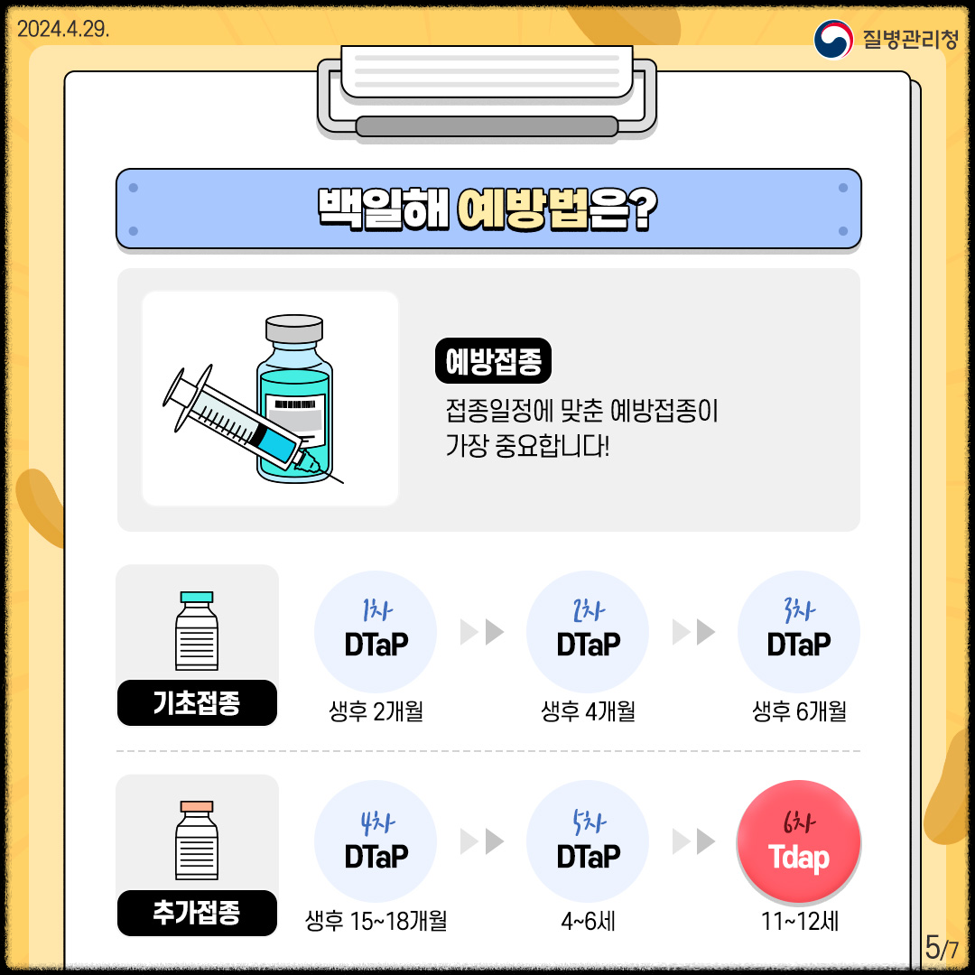 백일해 예방법
