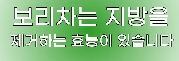  보리차는 지방을 제거하는 효능이 있습니다