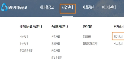 새마을금고 홈페이지