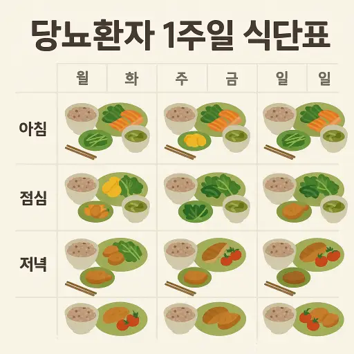 당뇨환자 1주일 식단표