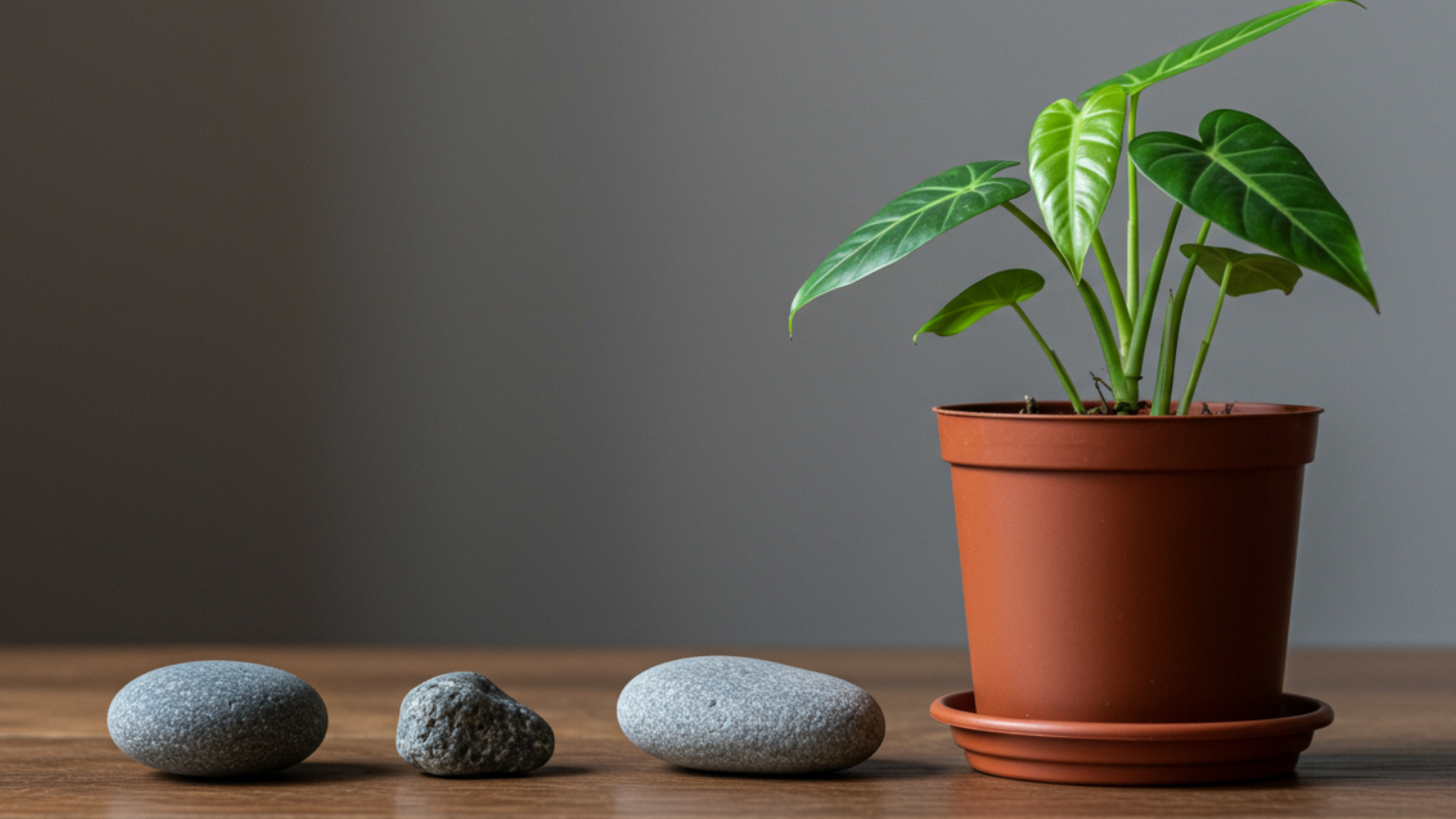 여행 기념품과 일상 화분의 조화