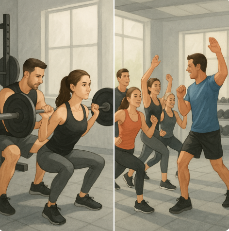 pt받는 사람과 그룹운동 하는 사람들