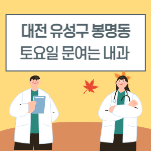 대전 유성구 봉명동 토요일 내과 진료 병원 리스트