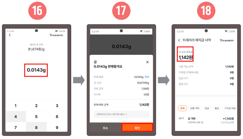 트래져러 금 판매하기