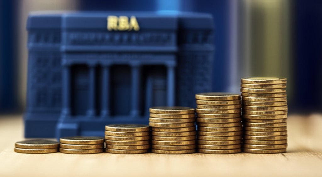 인플레이션 압력과 3월 금리 인상 가능성을 나타내는 미니어처 디오라마 스타일, 틸트시프트 효과