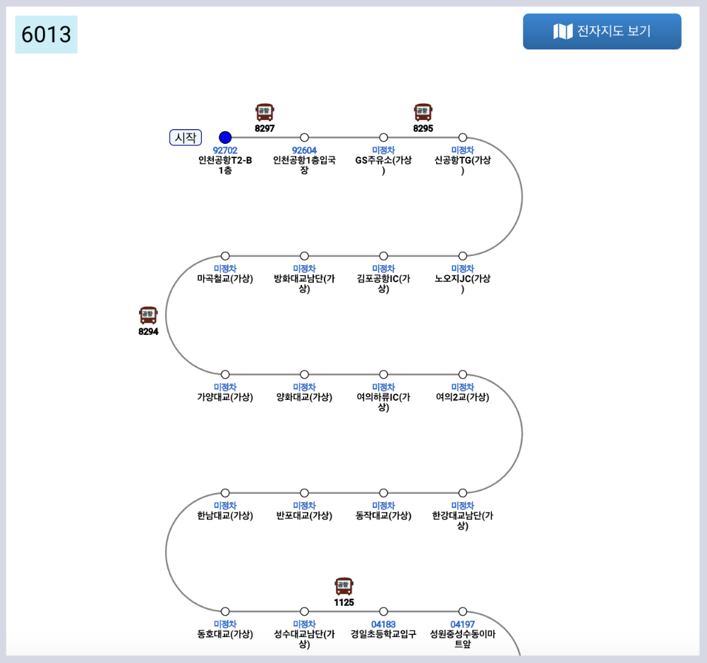 6013 공항버스 시간표 리무진 버스 6013번시간표 예매 요금 실시간 위치 노선(면목 장한평역 군자교 군자역 건국대 성수 인천공항)