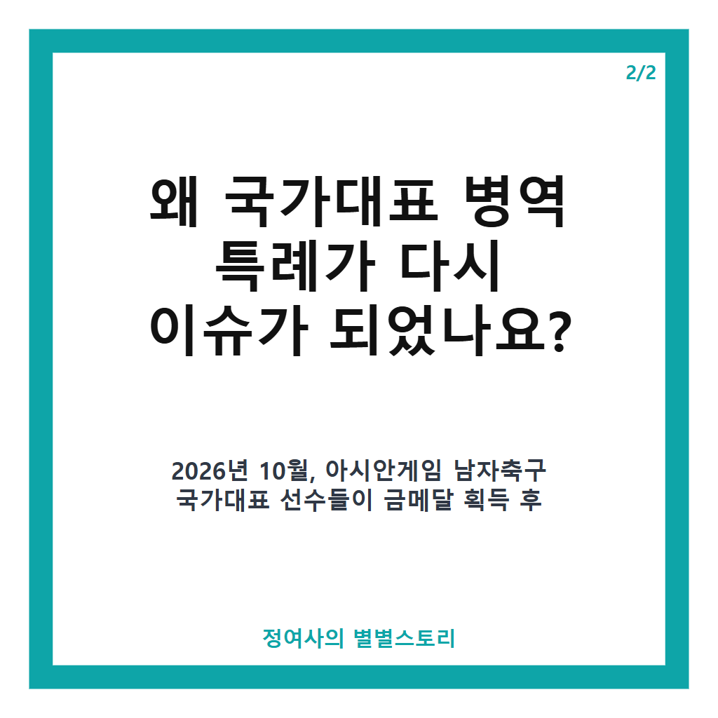 국가대표 병역 특례 53년 역사와 현재 논란, 제도 개편 방향 총정리 카드뉴스 3