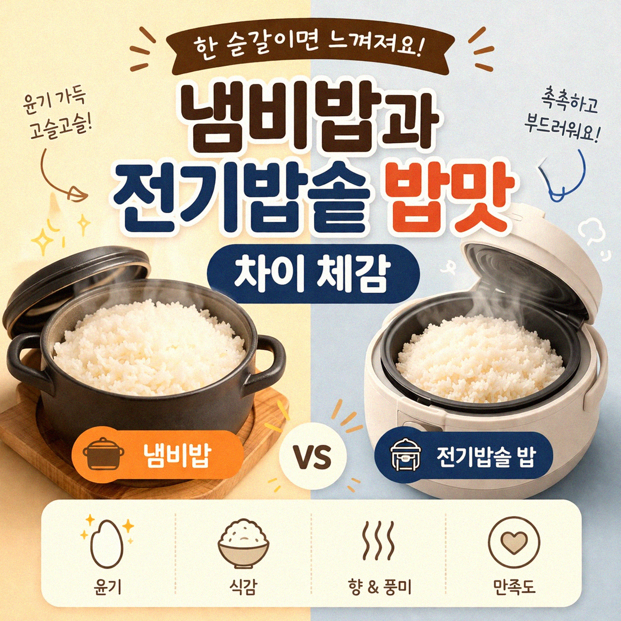냄비밥 전기밥솥 밥맛, 정말 다를까