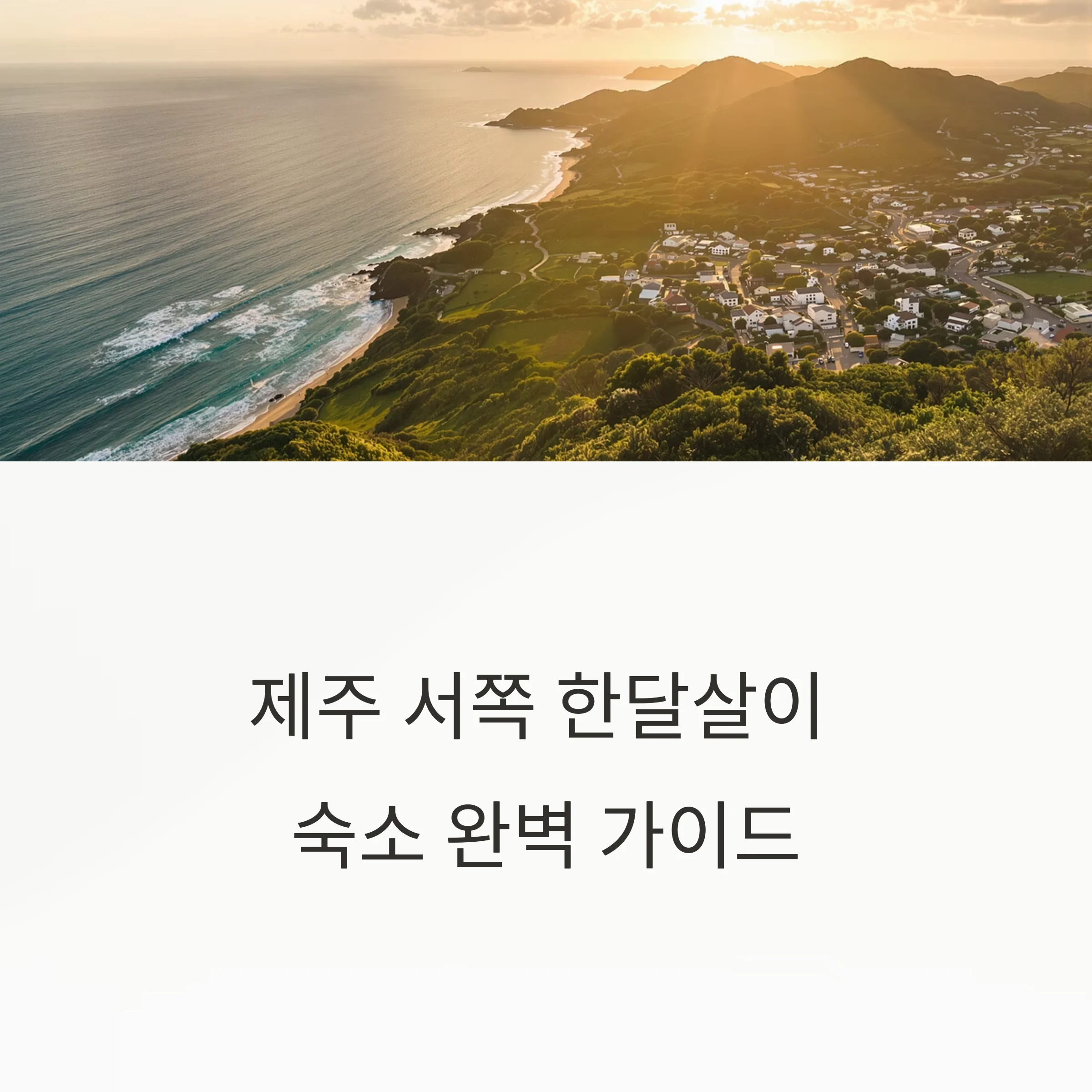 제주 서쪽 한달살이 숙소