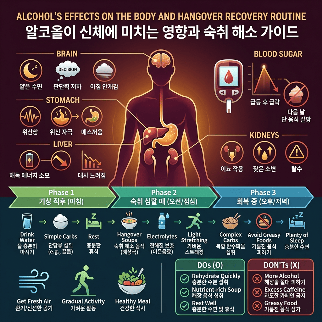 술이 몸에 미치는 영향과 회복 루틴, “다음 날”을 덜 망치는 현실 전략