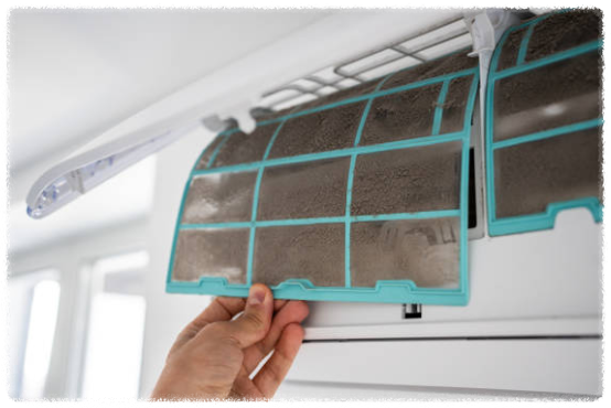 에어컨 필터에 낀 때의 모습