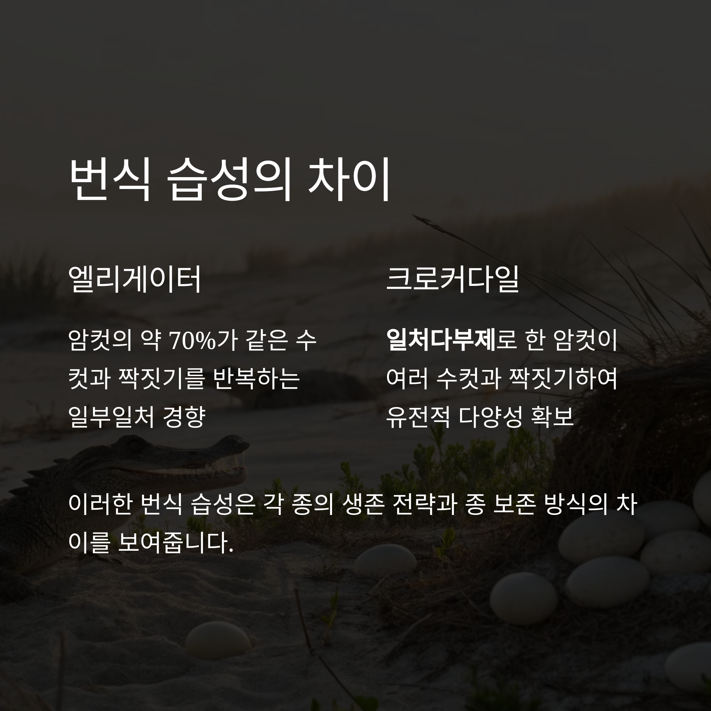 번식 습성의 차이