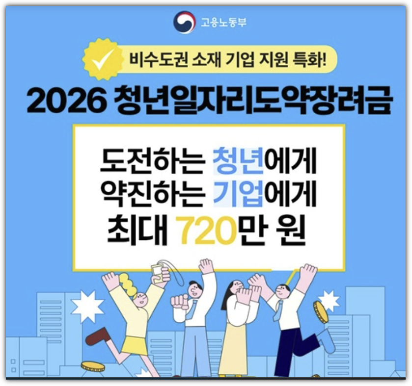 2026 청년일자리도약장려금: 지방 취업하면 현금 720만원 더 받습니다 (신청방법, 자격 완벽정리)