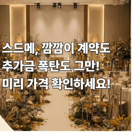 스드메, 깜깜이 계약도 추가금 폭탄도 그만! 미리 가격 확인하세요!