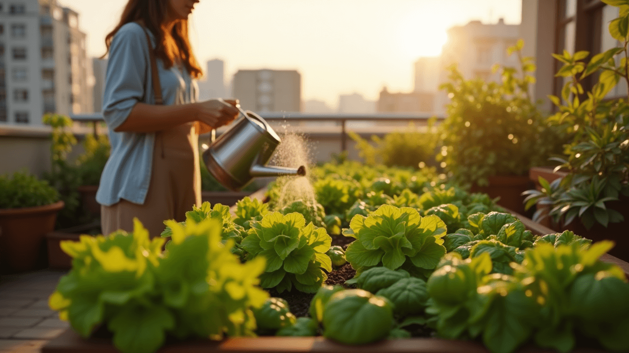 옥상텃밭물주기