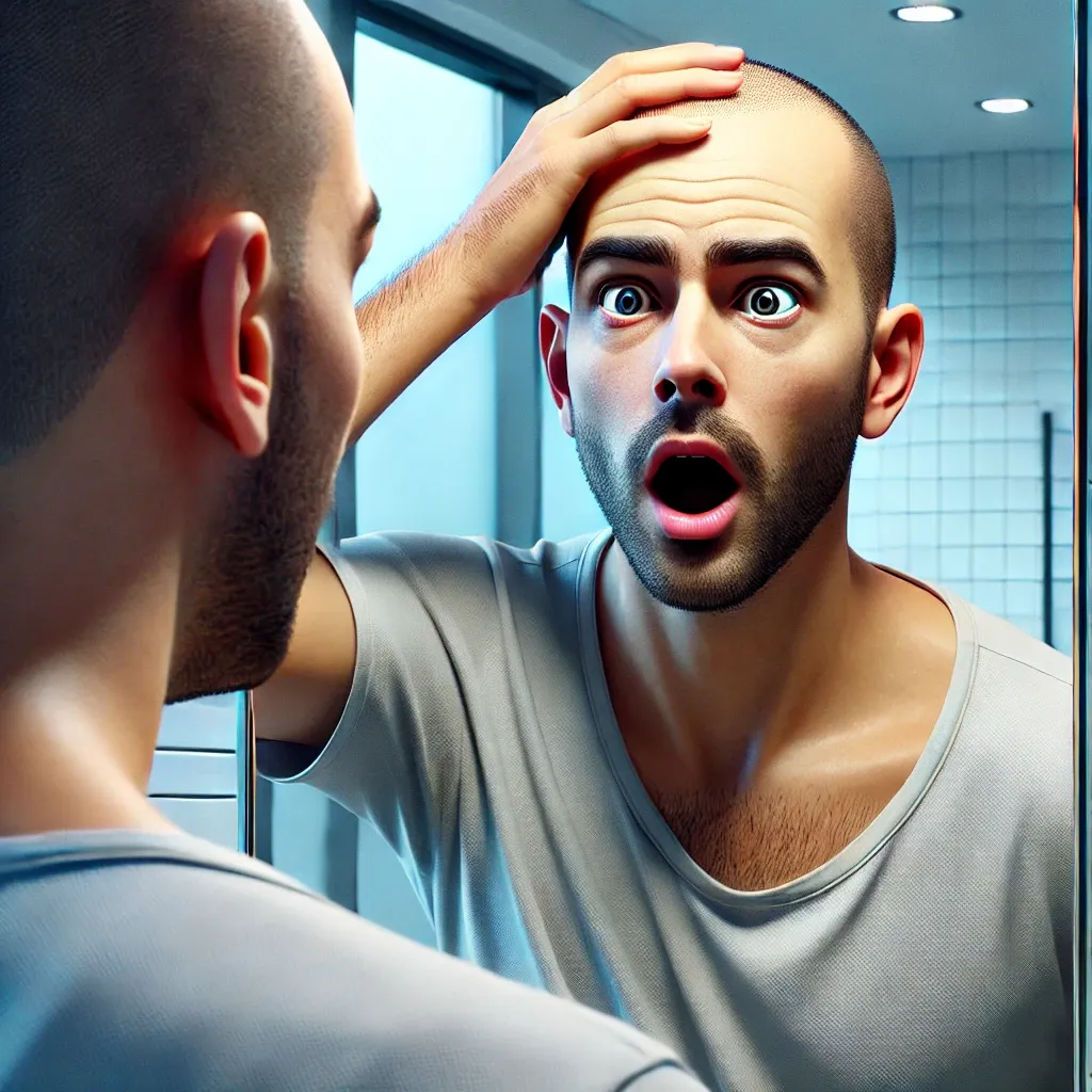 거울을 보다가 대머리가 된 꿈