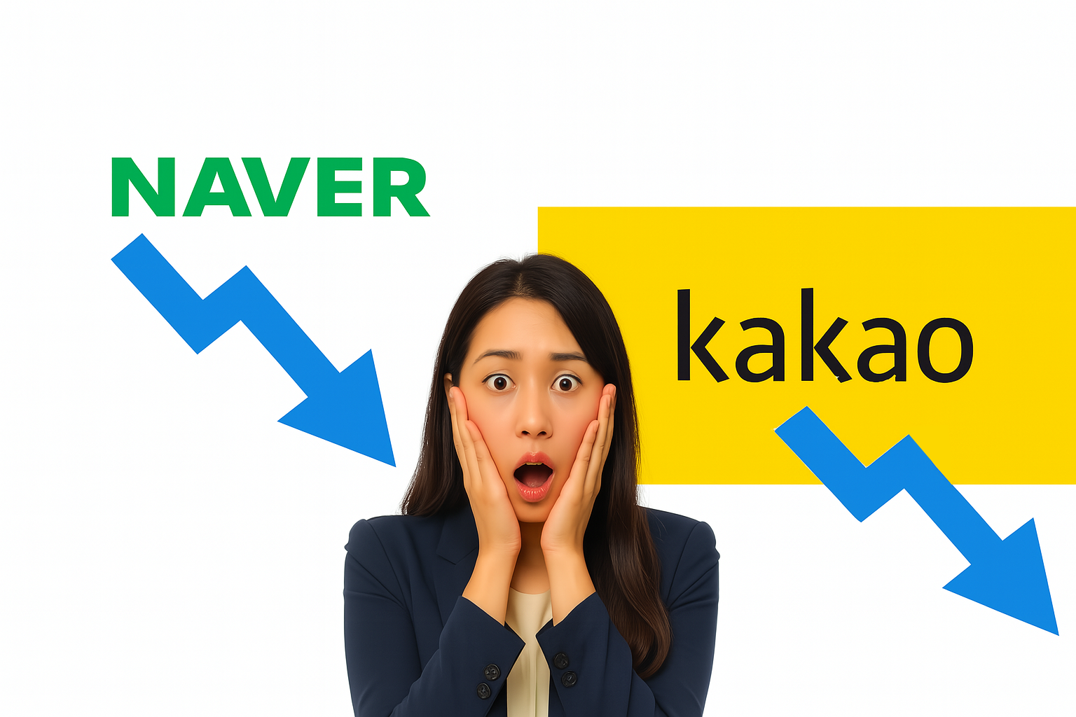 네이버 8.1%·카카오 9.1% 동반 급락!