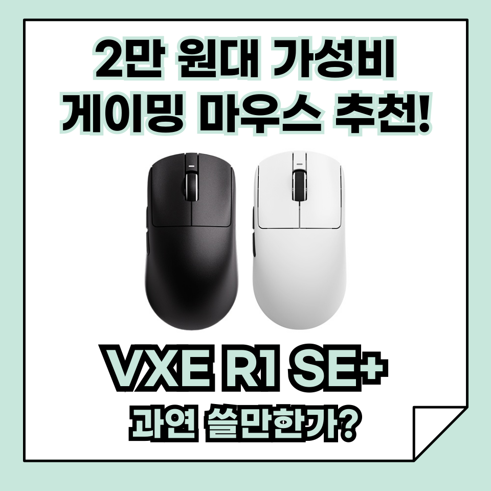 2만 원대 가성비 게이밍 마우스 추천, VXE R1 SE+ 잠자리 마우스, 과연 쓸만한가?