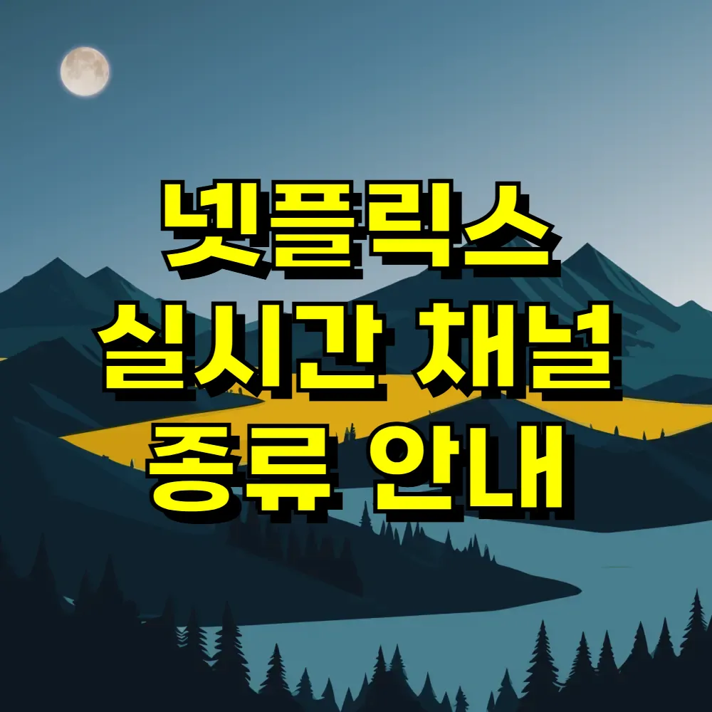 넷플릭스 실시간 채널 종류 안내